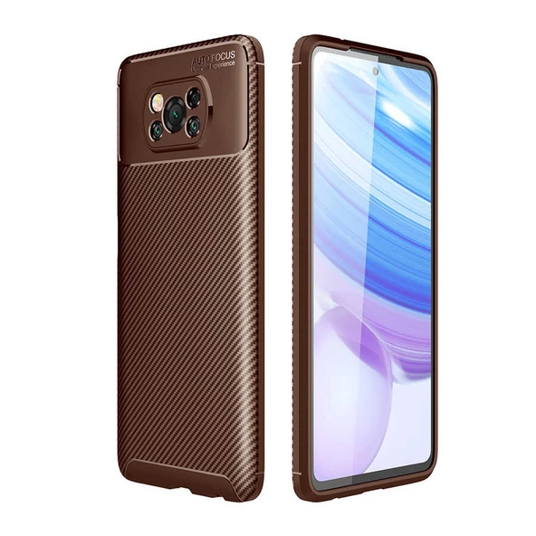 Xiaomi Poco X3 Kılıf Karbon Silikon Case