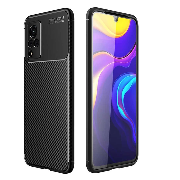 Vivo V21 Kılıf Karbon Silikon Case - 11