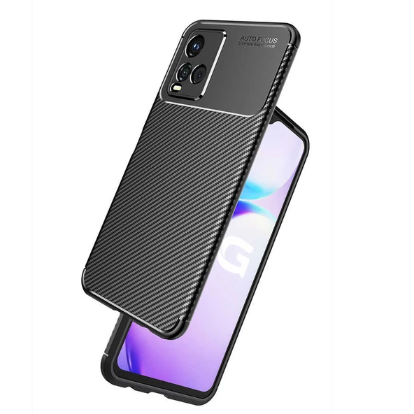 Vivo Y21S Kılıf Karbon Silikon Case Kapak - Resim 9