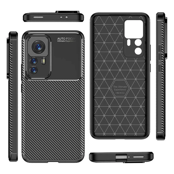 Xiaomi Mi 12T Pro Kılıf Karbon Silikon Case Kapak