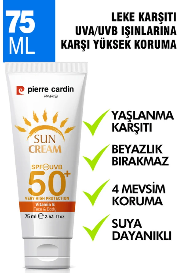 Pierre Cardin SPF 50 Leke Karşıtı Yüksek Koruyucu Yüz Güneş Kremi 75 ML Normal Ve Kuru Ciltler İçin - 7
