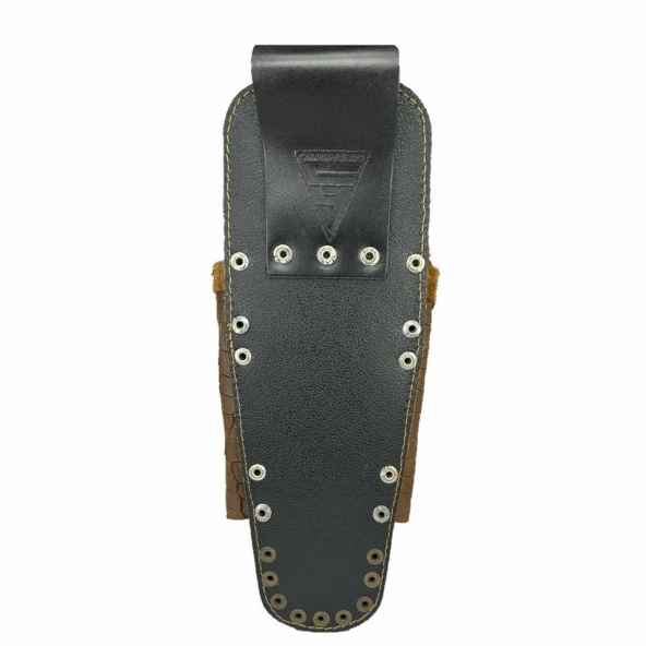 Hakiki Deri CA104 Elektrikçi Teknisyen Bel Çantası Kroko Kahve - 5