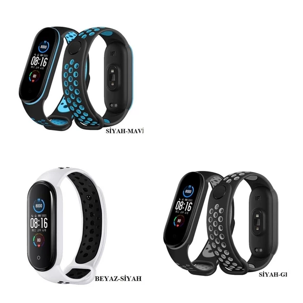 Xiaomi Mi Band 5 / 6 Kordon Delikli Spor Kordon - 6