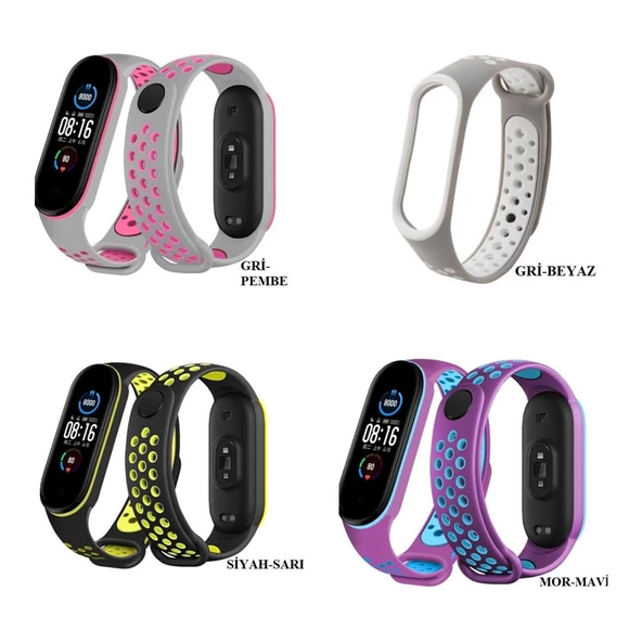 Xiaomi Mi Band 5 / 6 Kordon Delikli Spor Kordon - 3