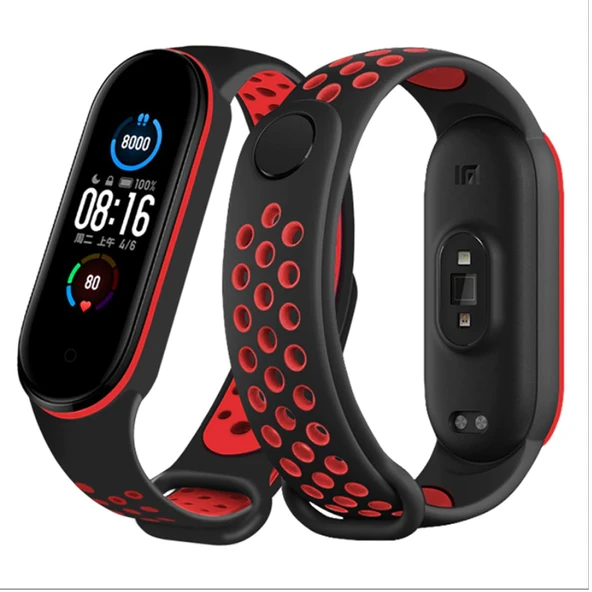 Xiaomi Mi Band 5 / 6 Kordon Delikli Spor Kordon - 11
