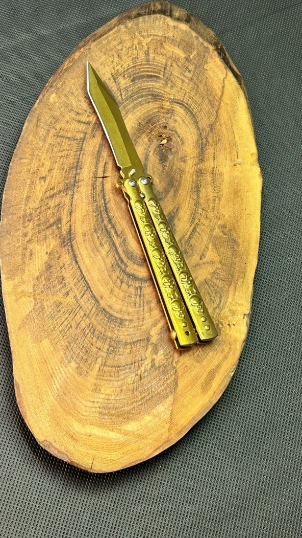 Kişiye Özel 21 cm Kello Çakı Kemer Klipsli Kuru Kafa Kelebek
