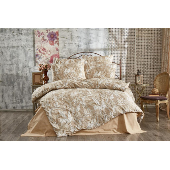 Minteks Daıly Ranforce Çift Kişilik Uyku Seti-BAMBU BEJ