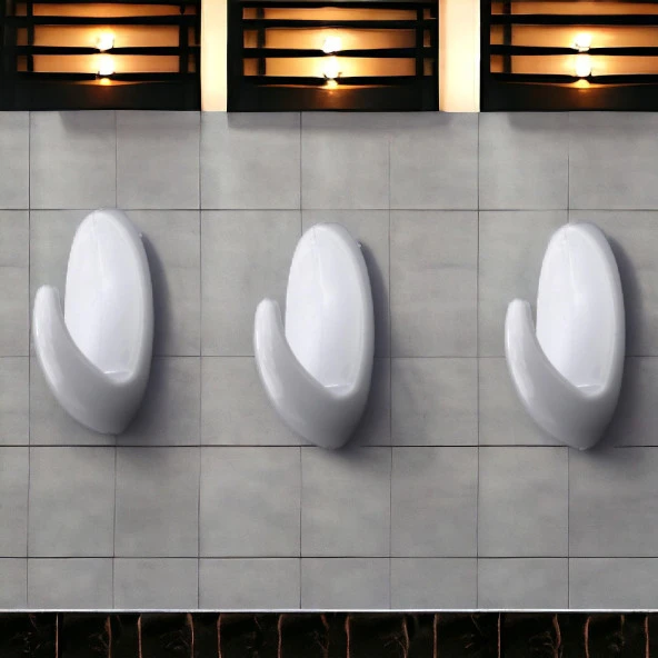 Yapışkanlı Banyo Lavabo Mutfak Askılık Beyaz Plastik Sağlam Asma İz Bırakmayan Askı 3 Adetli Set - 8