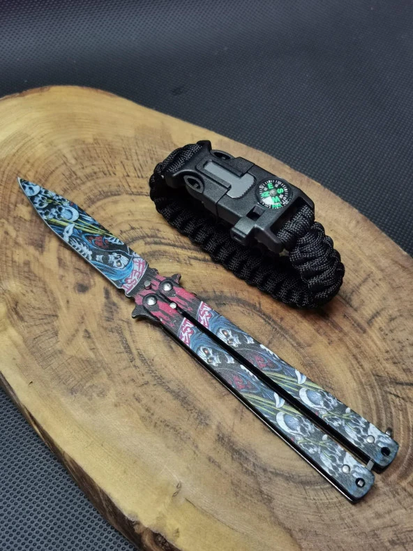 Paracord Bileklik ve 21 cm Kelebek Seti