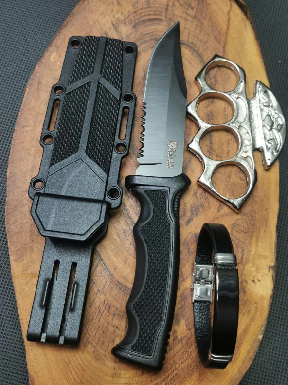 Kamp Outdoor 21 cm Avcı Bıçağı Paracord Bileklik Seti