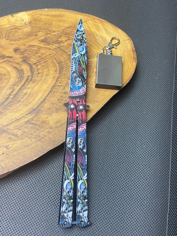 Kamp Outdoor 21 cm Kelebek + Zippo Kibrit Çakmak Seti