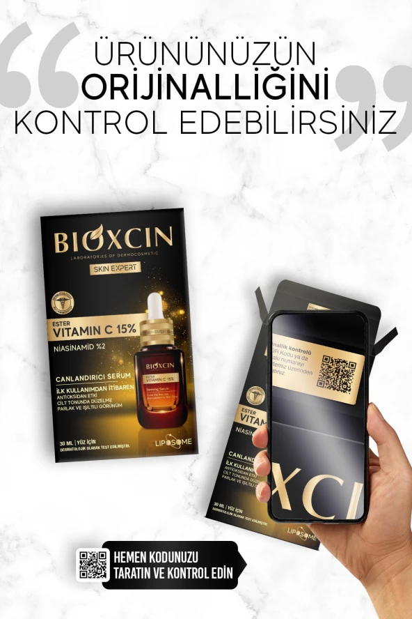 Bioxcin Ester C Vitamini Serum %15 & Niasinamid %2 - Aydınlatıcı Canlandırıcı Renk Tonu Eşitleyici Lipozomal - 3