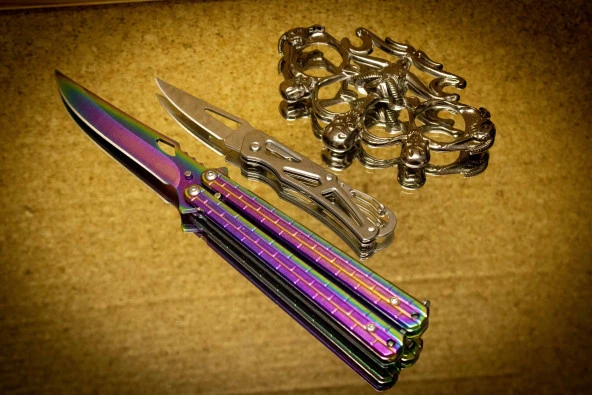 21 cm Gökkuşağı Kelebek 3 Parça Set