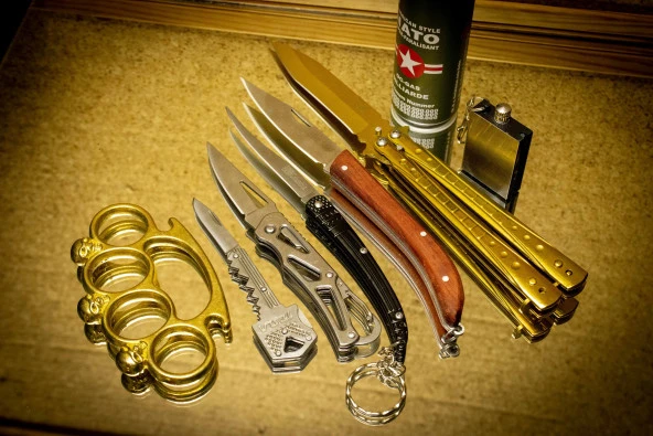 8 Parça Gold Kelebek Set