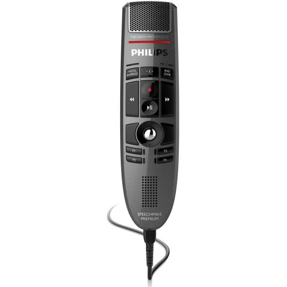 Philips SpeechMike Premium Dikte USB Mikrofon, Basmalı Düğme