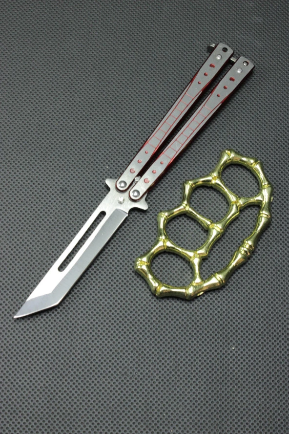 Tanto Kelebekli Gold Kemik Mustali Set