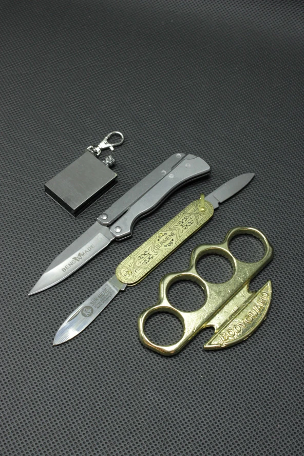 15 cm Benchmade Çakı Gold Body Mustali set