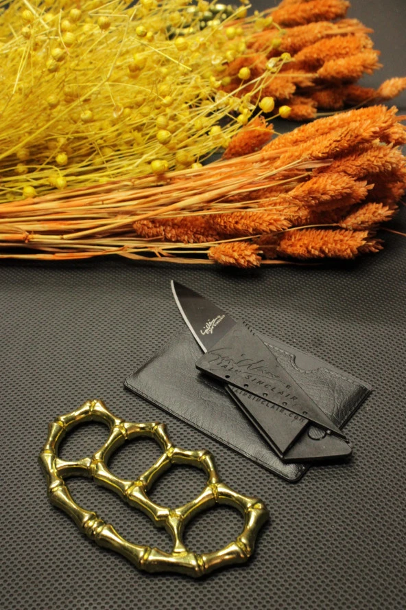 GOLD KEMİK VE KREDİ KARTLI ÇAKI MUSTALI SET