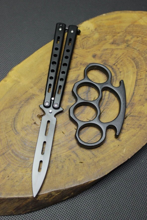 21 cm Siyah Eğitim Kelebeği ve Mustali Set