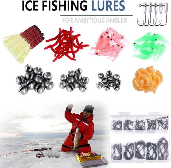 Valkyrie 302 Parça Çantalı Balık Olta İğne Silikon Kurşun Sahte Yem Seti 1. Kalite Komple Set Katlanır Kutu - 9