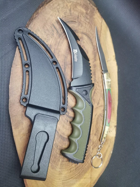 Kamp Outdoor 21 cm Oval Avcı Bıçağı ve Kılçık Çakı Seti