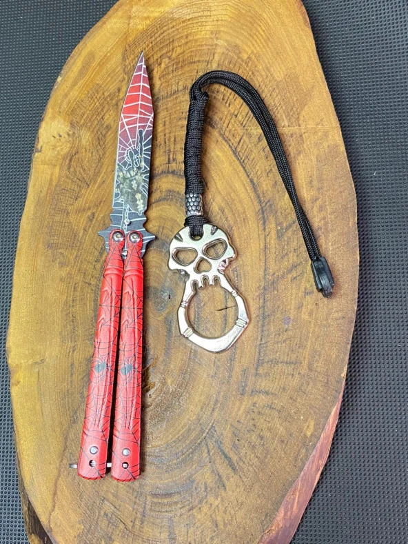21 cm Kırmızı Kelebek + Parmak Musta Seti