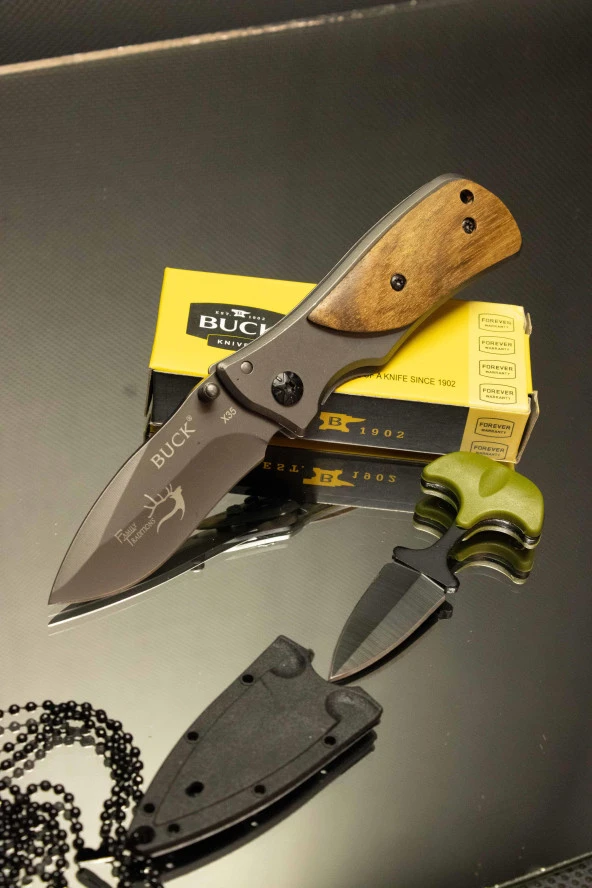 15 cm Buck Marka Manuel Çakı ve Kolye Çakı