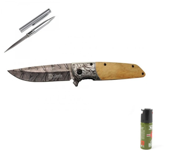 Kişiye Özel Columbia Ahşap Kahve Çakı A-2150-C 21 CM