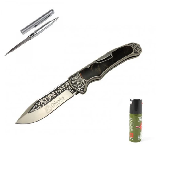 Kişiye Özel Columbia Kahve Çakı B-3154-B 21 CM