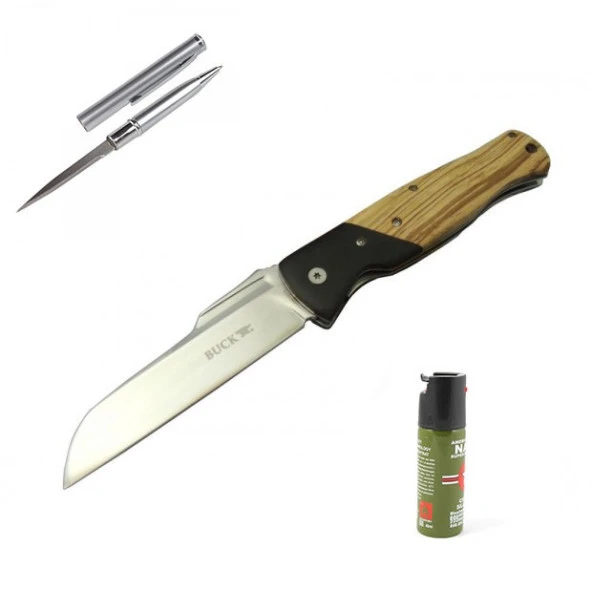 Kişiye Özel Buck Çakı Ahşap BK-016ZBR-23 CM