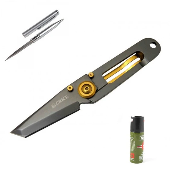 Kişiye Özel Crkt Polat Mini Gold Titanyum 5500TG 14 CM