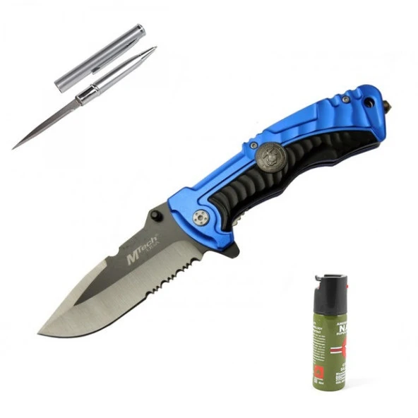 Kişiye Özel Mtech Kurtarma Çakı Blu 4-12-3 21 CM