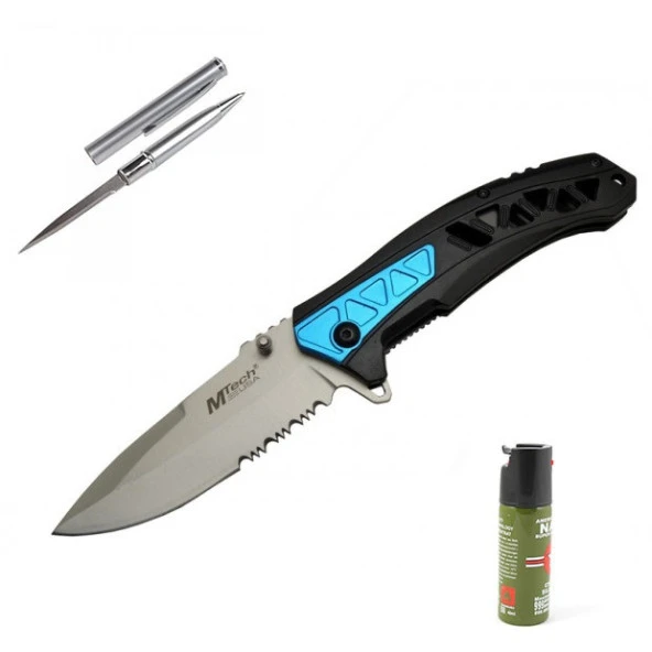 Kişiye Özel Mtech Çakı Mavi 4-19-3 21 CM