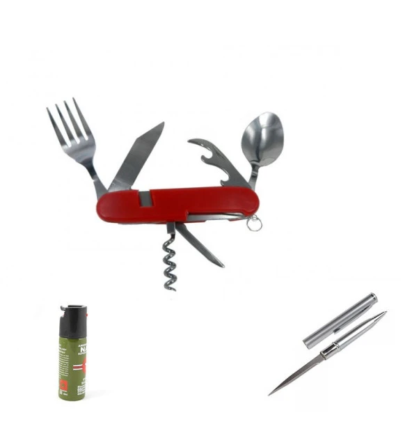 Kişiye Özel Kırmızı Çatal Kaşık B 11 CM