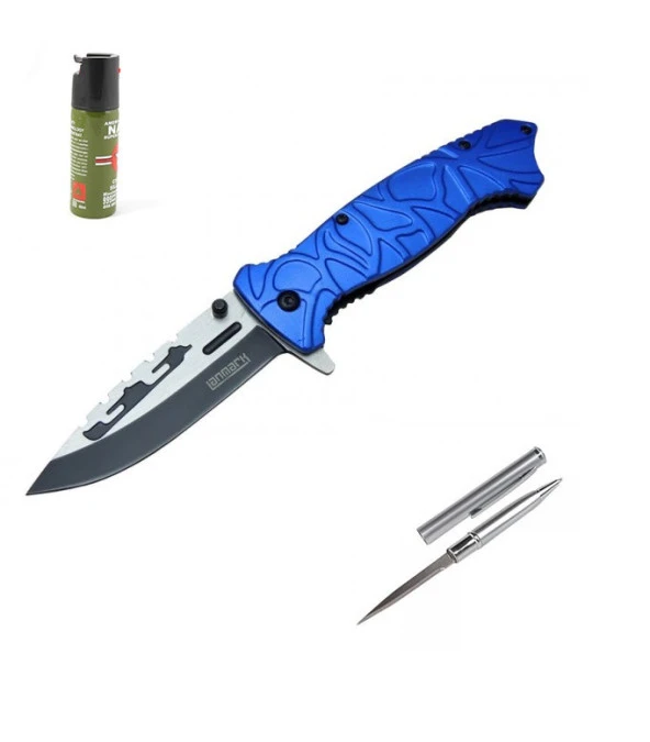 Kişiye Özel Lanmark Mavi Çakı M30B 21CM