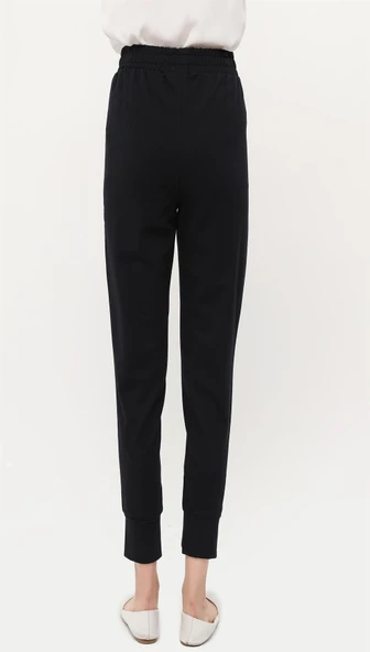 Step Paçası Manşetli Beli Lastikli Pantolon - (38-46) - 71125 - Lacivert - Resim 4