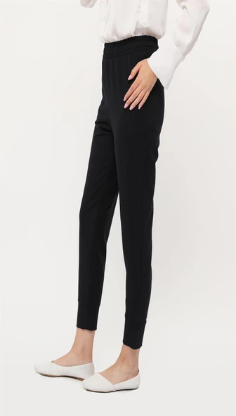 Step Paçası Manşetli Beli Lastikli Pantolon - (38-46) - 71125 - Lacivert - Resim 3