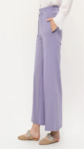 Oslo Belden Bağlamalı Lastikli Pantolon - (38-46) - 71126 - Lila - Resim 3