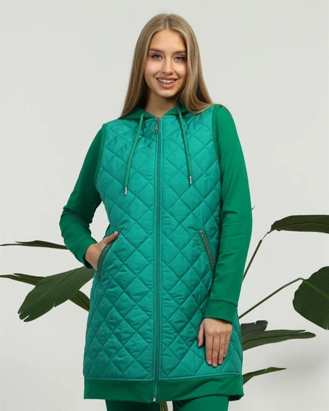 Minimal Kapitoneli Yelekli Spor Üçlü Takım - 70060.111 - Beneton Yeşil ürün görseli