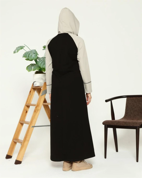 Sıla Kapüşon Detaylı Çift Renk Sweat Elbise - 71042.015 - Lacivert - 5