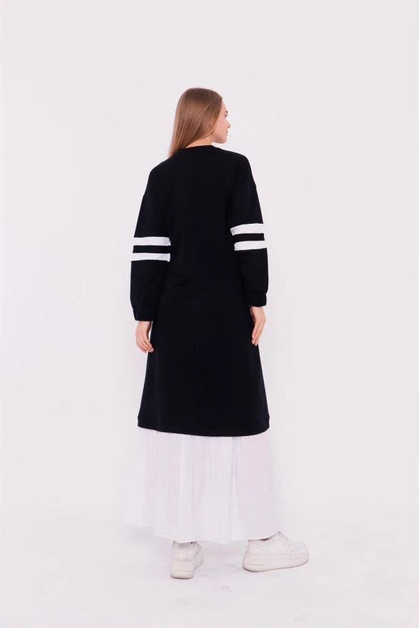 Gupse Kolları Şeritli Eteği Detaylı Spor Elbise - 71079.015 - Lacivert - 4