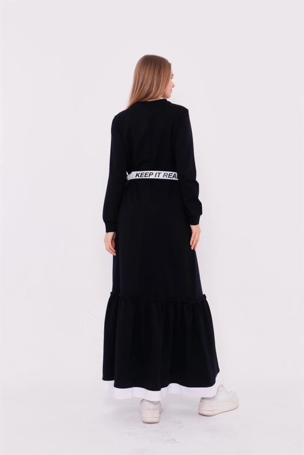 Yosun Kemerli Ve Fırfır Detaylı Spor Elbise - 71076.015 - Lacivert - 4