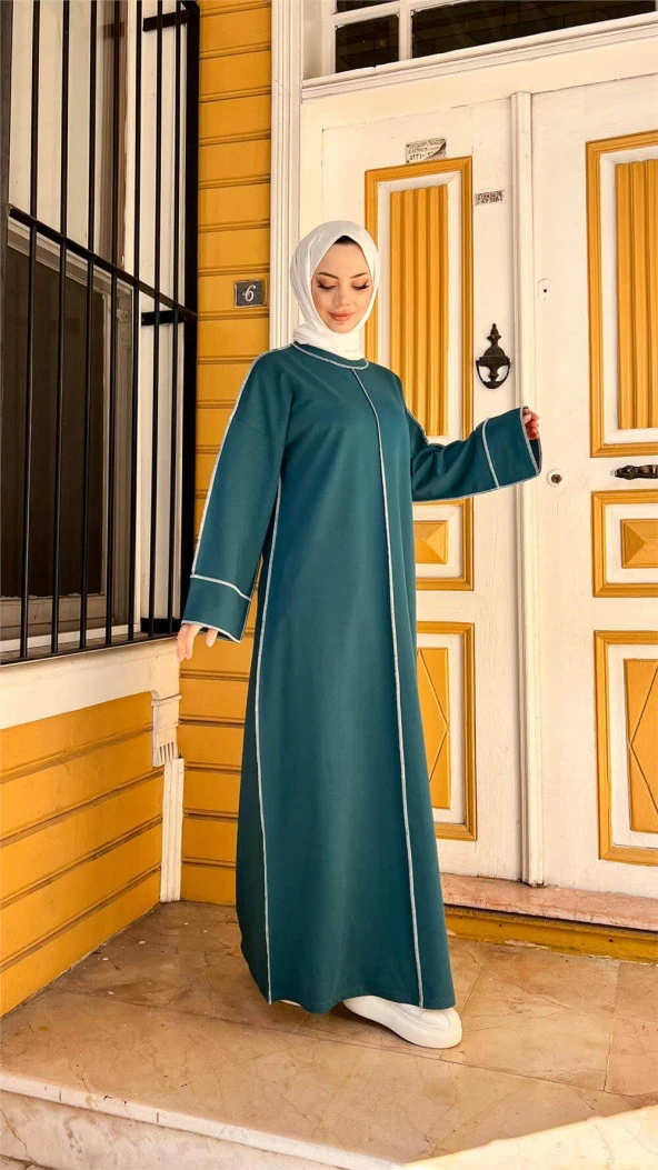Mevlana Oversize Pamuklu Elbise - 71167.208 - Koyu Petrol