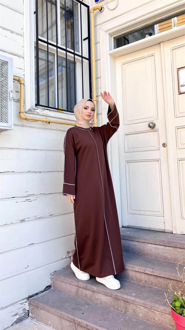 Mevlana Oversize Pamuklu Elbise - 71167.110 - Acı Kahve - 5
