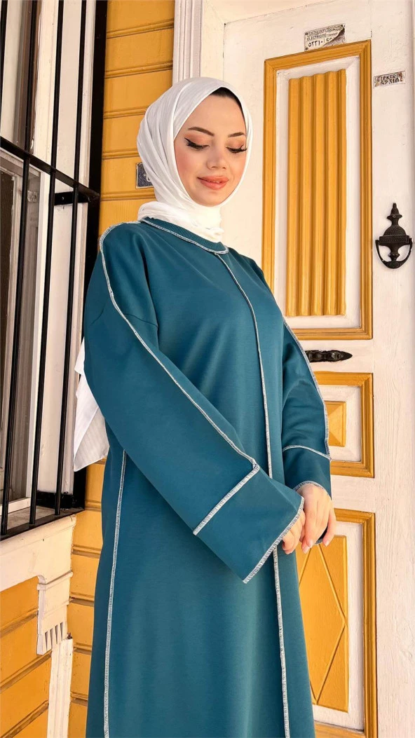 Mevlana Oversize Pamuklu Elbise - 71167.208 - Koyu Petrol - 3