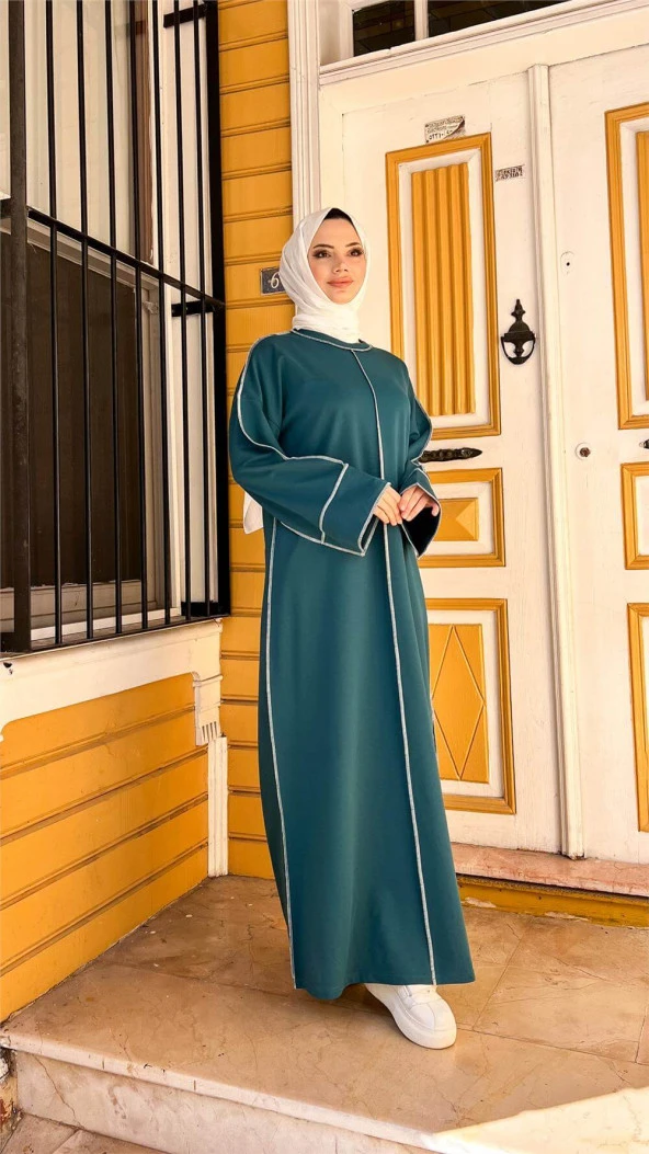 Mevlana Oversize Pamuklu Elbise - 71167.208 - Koyu Petrol - 5