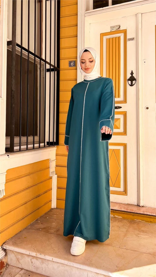 Mevlana Oversize Pamuklu Elbise - 71167.208 - Koyu Petrol - 7
