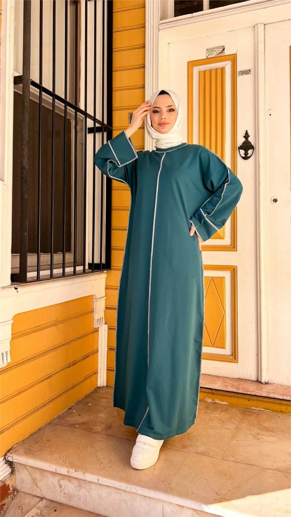 Mevlana Oversize Pamuklu Elbise - 71167.208 - Koyu Petrol - 8