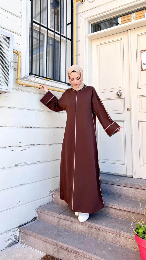 Mevlana Oversize Pamuklu Elbise - 71167.110 - Acı Kahve - 10