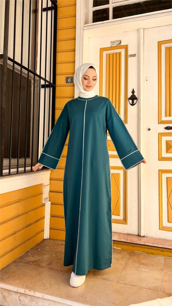 Mevlana Oversize Pamuklu Elbise - 71167.208 - Koyu Petrol - 9